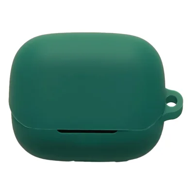 For Honor Earbuds 4 Silicone Case Wireless Earbuds Protective Cover with Anti-Lost Buckle - Blackish Green