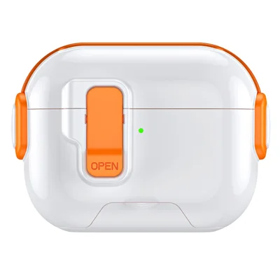 Hülle für AirPods Pro 2 mit Ständerfunktion TPU PC TWS Ohrhörer Schutzhülle - Orange