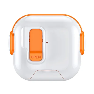 Hoesje voor AirPods 4 met functie van telefoonstandaard TPU PC TWS-oordopjesbeschermhoes - Oranje