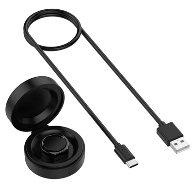 XY-152 For Oura Ring Gen 3, Size 11 Wireless Charging Case with USB Cable Smart Ring Portable Charger - Black