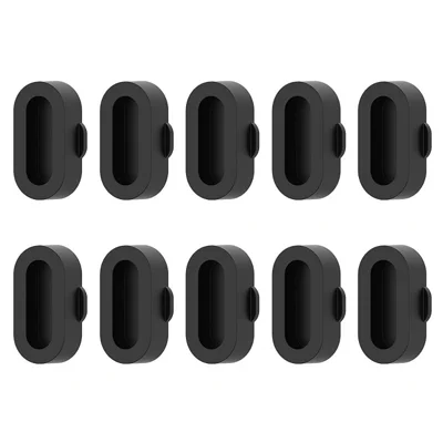 10Pcs Silicone Dust Plug for Garmin Venu 4 45mm  /  41mm  /  Bounce 2  /  Venu X1 Smart Watch Charging Port Dust Cover - Black