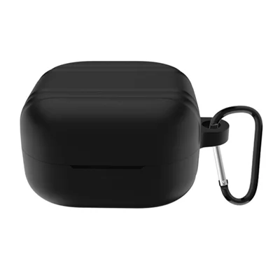 Für Samsung Galaxy Buds4 / Buds4 Pro Silikonhülle mit Karabinerhaken - Schwarz