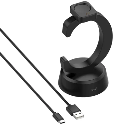 Watch Charger for Huami Amazfit Active 3 Premium / Active Max / T-Rex Ultra 2 Magnetic Charging Dock Cradle - Black