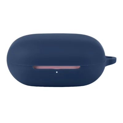 For Beats Powerbeats Fit (2025) Silicone Case Wireless Earbuds Protective Cover with Anti-Lost Buckle - Dark Blue