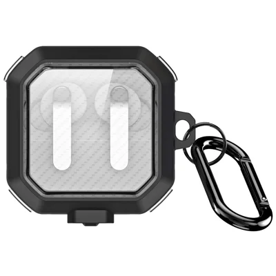 DUX DUCIS Serie SECE Custodia per Samsung Galaxy Buds4 / Buds4 Pro Cover per Auricolari Antiurto in PC + TPU con Gancio Metallico - Nero