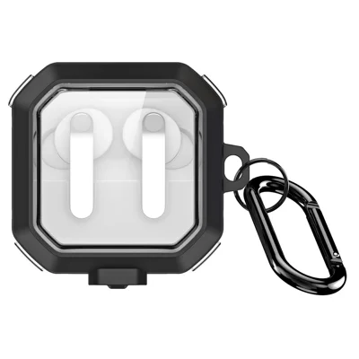 DUX DUCIS SECD Serie Hülle für Samsung Galaxy Buds4 / Buds4 Pro Hülle PC + TPU stoßfest Ohrhörer Schutzhülle mit Metallhaken - Schwarz