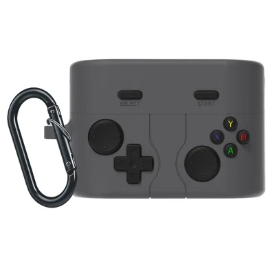Creative Game Controller Design Case for Sony WF-1000XM6 Liquid Silicone Protective Cover with Carabiner Clip - Dark Grey