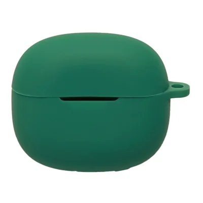 For Xiaomi Redmi Buds 8 Silicone Case Wireless Earbuds Protective Cover with Anti-Lost Buckle - Blackish Green