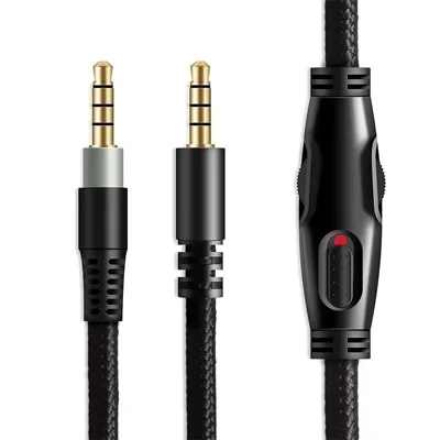 Cavo Audio 3,5 mm 2 m per HyperX Cloud Alpha S/Alpha/MIX/Logitech G633/G933 Cavo AUX con Controllo In-Line - Nero