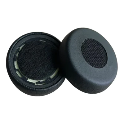2Pcs Ear Pads for Jabra Evolve 75 / 75+ / 75 UC / 75MS Headphones Protein Leather Replacement Ear Cushions - Black
