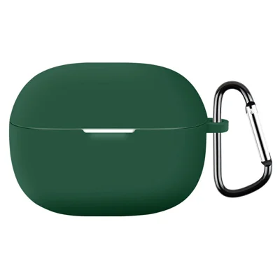 For Xiaomi Redmi Buds 8 Silicone Case Earphones Anti-scratch Protective Cover with Clip Hook - Blackish Green