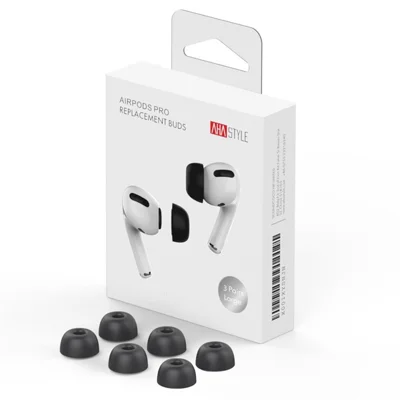 AHASTYLE WE38 3 Coppie Taglia L per AirPods Pro 3 Cuscinetti Auricolari in Memory Foam - Nero