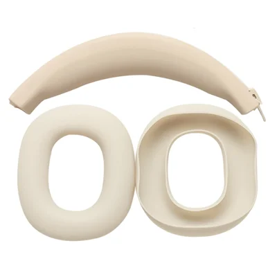 1 Set Silicone Protective Case for Xiaomi REDMI Headphones Neo , Headband Cover + Ear Pads Sleeve - Beige