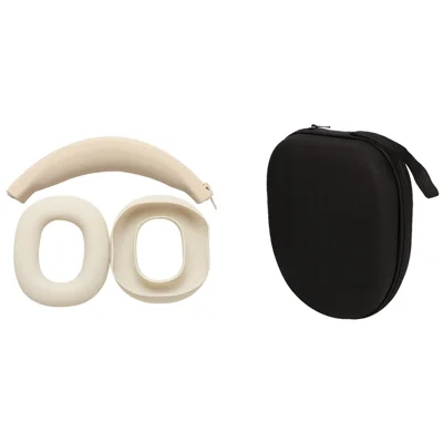 1 Set Silicone Case for Xiaomi REDMI Headphones Neo , Ear Pads Sleeve + Headband Cover + Storage Bag Kit - Beige
