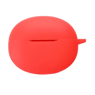 For Oppo Enco Air5 Silicone Case Wireless Earbuds Protective Cover with Anti-Lost Buckle - Red