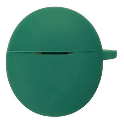 For Oppo Enco Air5s Silicone Case Wireless Earbuds Protective Cover with Anti-Lost Buckle - Blackish Green