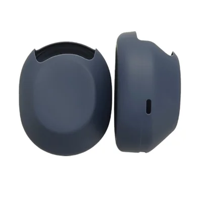 2Pcs Silicone Cover for Sony WH-1000XM5 Headphones Anti-Scratch Full Coverage Protective Case - Dark Blue