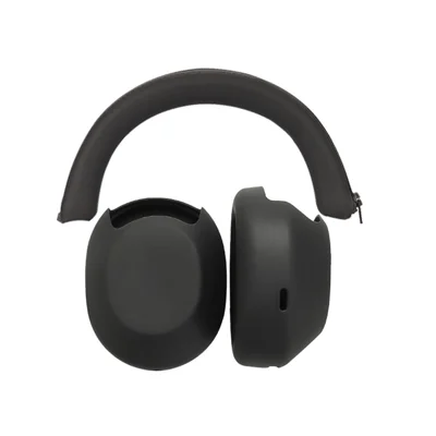 2 Stück Silikonhülle für Sony WH-1000XM5 Kopfhörer Kopfbandabdeckung Ohrmuschel Schutzset - Schwarz