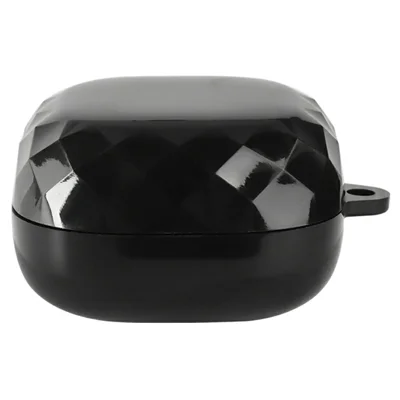 For Xiaomi Clip-On Earbuds Case Diamond Pattern Clear TPU Protective Cover with Anti-lost Hook - Transparent Black