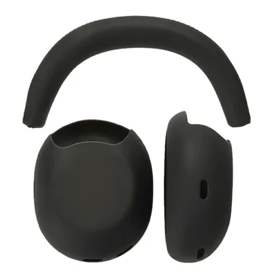 For Sony 1000X The Collexion Headphones Silicone Case Set 2Pcs Ear Pad Cover + Headband Sleeve - Black