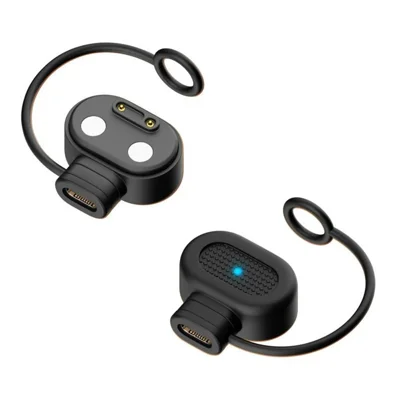 For Imoo Watch Phone Y03 / Y05 / Z6 / Q1A / Q2 Type-C Magnetic Charging Adapter with Silicone Lanyard - Black
