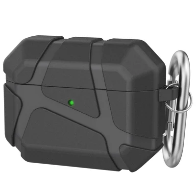 AHASTYLE JY25 for AirPods Pro 3 Case TPU Scratch Resistant Protective Cover with Carabiner - Black