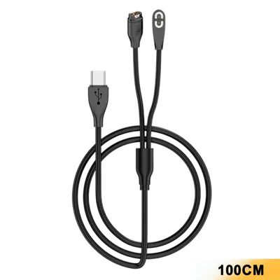 CM / GM-SY-100CM Cavo di Ricarica Magnetico Type-C 2 in 1 per Shokz OpenRun Mini / OpenRun / Garmin Instinct 2 - Nero