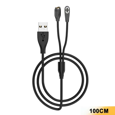CM / GM-SY-100CM Cavo di Ricarica Magnetico 2 in 1 USB-A per Shokz OpenRun Mini / OpenRun / Garmin Instinct 2 - Nero