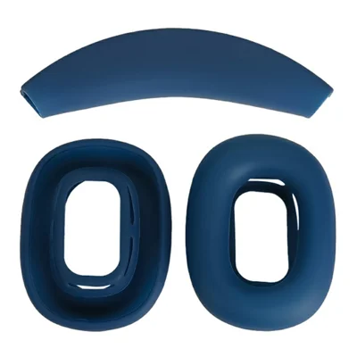 For Nothing Headphone (a) 2Pcs Ear Pad Silicone Case Protective Cover with Headband Sleeve - Dark Blue