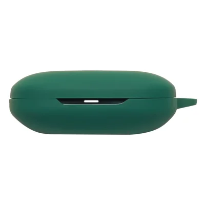 For Edifier FitFree Turbo Silicone Case Wireless Earbuds Protective Cover with Anti-Lost Buckle - Blackish Green