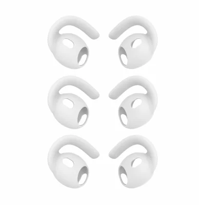 AHASTYLE WG212 3 пары силиконовых ушных крючков для AirPods Pro 3, нескользящие спортивные наконечники — белые
