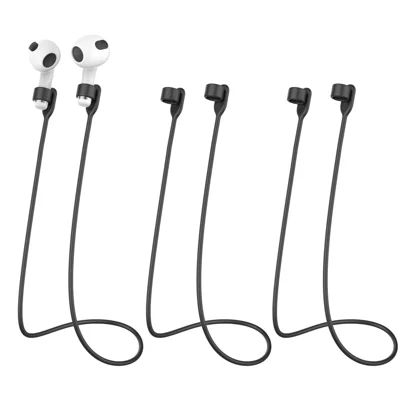 AHASTYLE 3 Unidades Correia de Silicone para Auscultadores para AirPods, Correia Antiperda para Desporto - Preto
