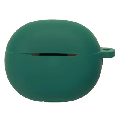 For Huawei FreeBuds 7 Silicone Case Wireless Earbuds Protective Cover with Anti-Lost Buckle - Blackish Green