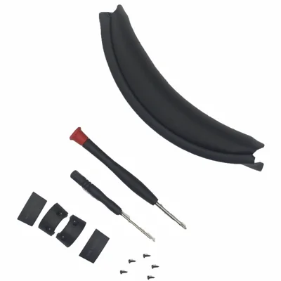 JZF-661 For Sony WH-1000XM4 Headband Protein Leather + Sponge Headband Cushion with Buckle Set - Black