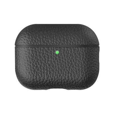 KEEPHONE LYCUCCI-serien för AirPods Pro 3 hörläggshölje Litchi-struktur Vätske-silikon Chockabsorberande skyddshölje - Svart