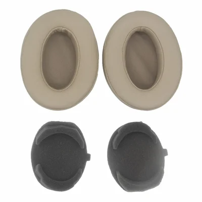 JZF-680 1 Pair for Sony WH-1000XM3 Replacement Ear Pads Sheepskin + Sponge Headphone Earpad Covers - Brown