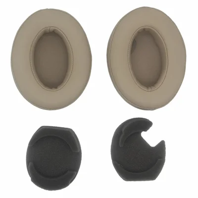 JZF-681 1 Pair for Sony WH-1000XM4 Replacement Ear Pads Sheepskin + Sponge Headphone Earpad Covers - Brown