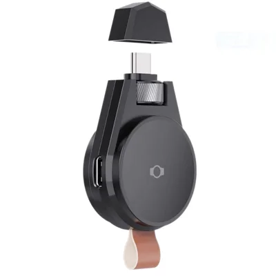 SIKAI Type-C Wireless Charger for Samsung Galaxy Watch8 44mm / 40mm / Watch7 44mm / 40mm / Watch6 44mm / 40mm Rotating Magnetic 5W PD Aluminum Alloy Charging Dock - Black