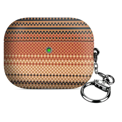 RIMBMAX J09 for AirPods Pro 2 Case Tech Fabric Texture Anti Drop Earphone Cover with Carabiner - Sunset
