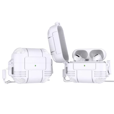 Stylish Bluetooth-compatible Earphone TPU Anti-drop Protective Cover Shell with Lanyard for AirPods Pro - White