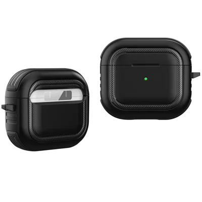 Bluetooth-compatible Earphone Anti-drop TPU+PC Protective Case Cover with Hanging Buckle for AirPods 3 - Style 2