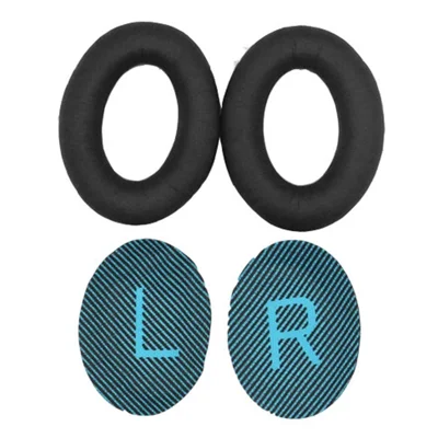 JZF-236 For Bose QC25/QC15/QC35 Ear Pads Foam Protein Leather Ear Cushions 1Pair Replacement Headset Ear Cups - Blue
