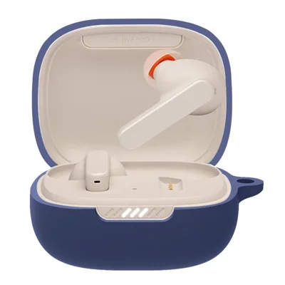 Silikon-Schutzhülle für JBL Live Pro+ TWS, Kopfhörer-Ladebox Anti-Kratzer Staubdichter Schutzmantel - Dunkelblau
