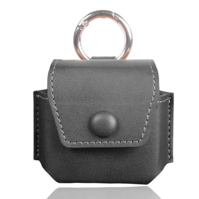 For Samsung Galaxy Buds2 / Buds Live / Buds Pro Bluetooth-compatible Earphone Crazy Horse Texture PU Leather Protective Bag Anti-scratch Anti-drop Cover - Black
