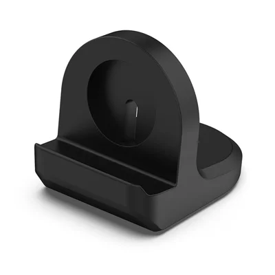 Suporte Portátil em Silicone para Samsung Galaxy Watch9 / Watch8 / Watch7 / Watch6 / Watch5 40mm / 44mm, Suporte de Carregamento para Relógio Inteligente - Preto