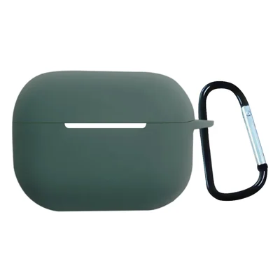 Custodia Protettiva Antiurto per AirPods Pro 2 con Gancio Antiperdita, in Silicone Morbido 1,3 mm Compatibile Bluetooth - Verde Mezzanotte