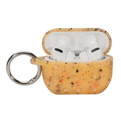 For Apple AirPods Pro Case Cover Bluetooth-compatible Earbuds Anti-Drop Case Degradable TPU Protective Cover with Buckle - Orange