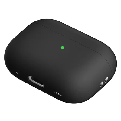 For AirPods Pro 2 Hingeless Design Silicone Case Full Protection Wireless Earphones Skin Cover - Black
