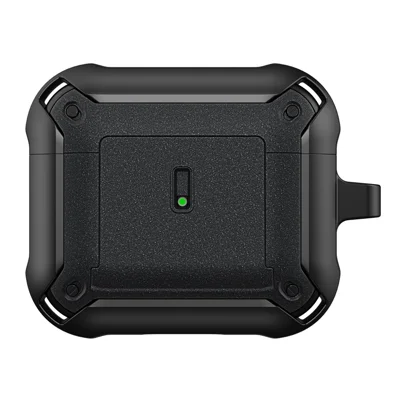 For Apple AirPods 3 Charging Case Cover Drop Proof Dual Color Protective Cover Slide Open TPU+PC Case - Black
