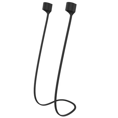 Совместимо с Apple AirPods Pro (2-го поколения) (USB-C) / Pro 2, магнитный ремешок, цветной мягкий силиконовый кабель, антипотеря, прочный шнур — черный